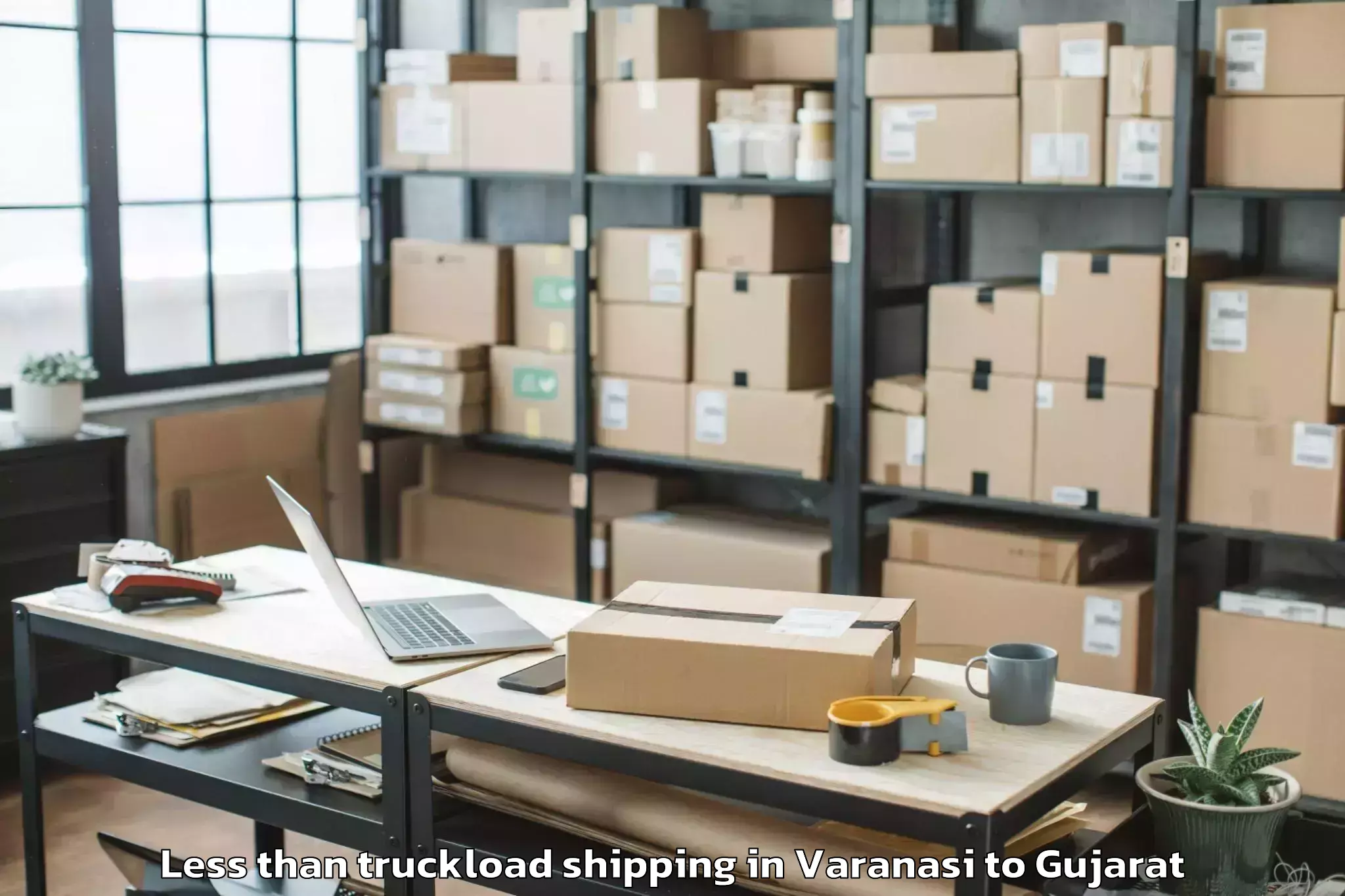 Get Varanasi to Vansada Less Than Truckload Shipping